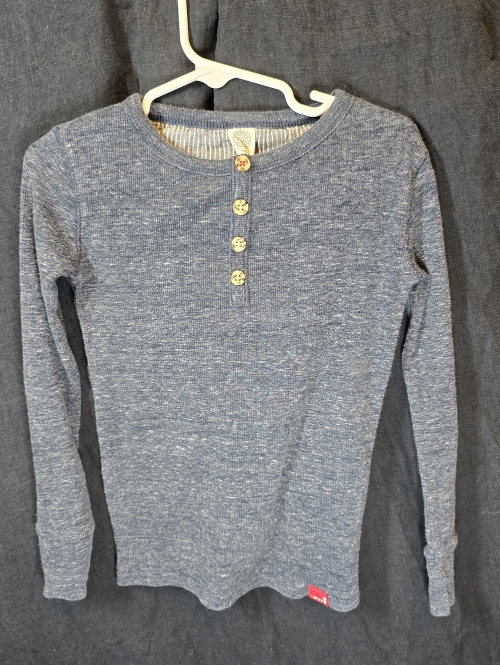 Levi's Kids Blue Long Sleeve Henley Sleepwear Top Soft Y2k style -  Size 8